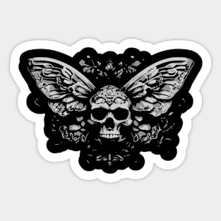 moth skull design Sticker